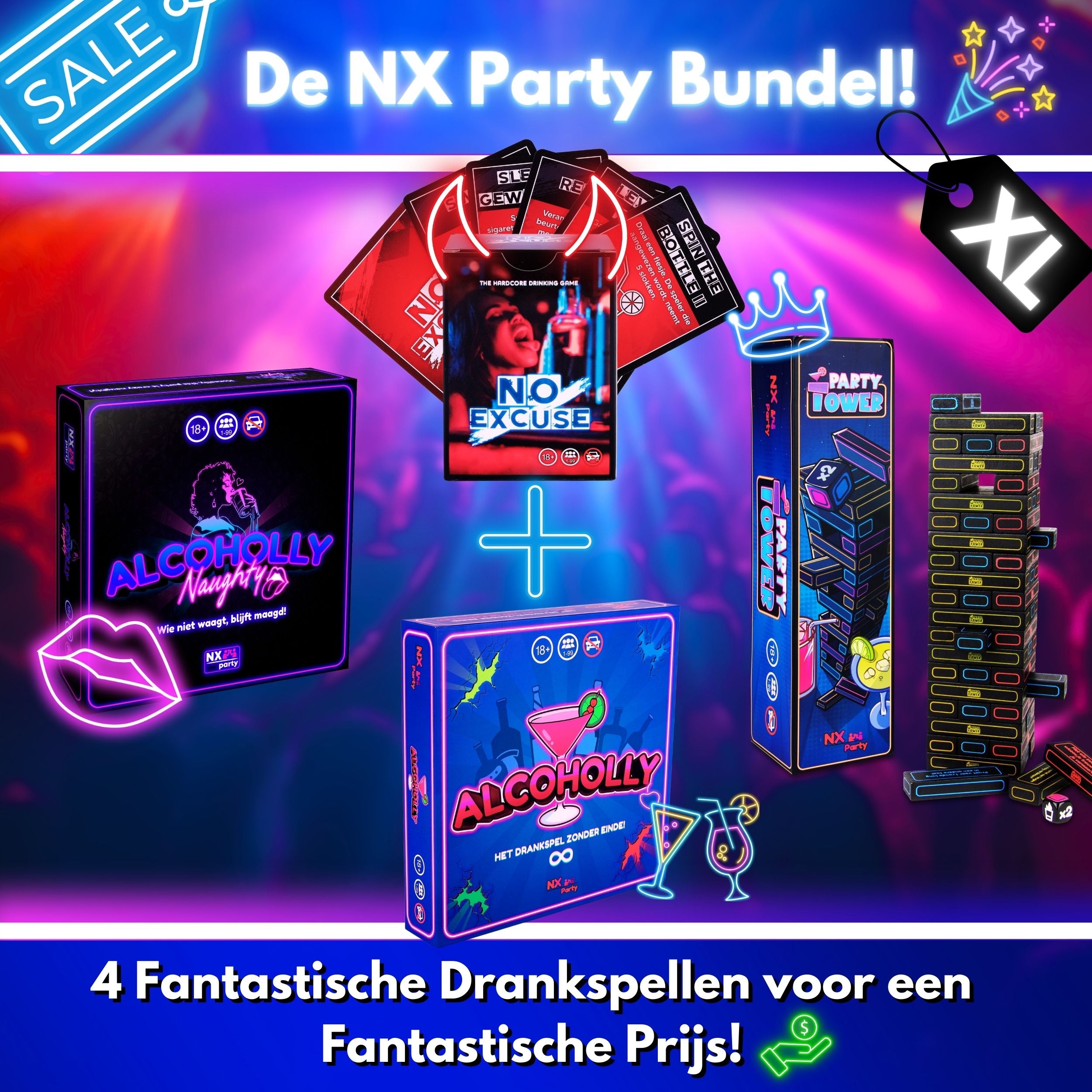 NX Party® Bundel XL + FREE DRINKING GAME!