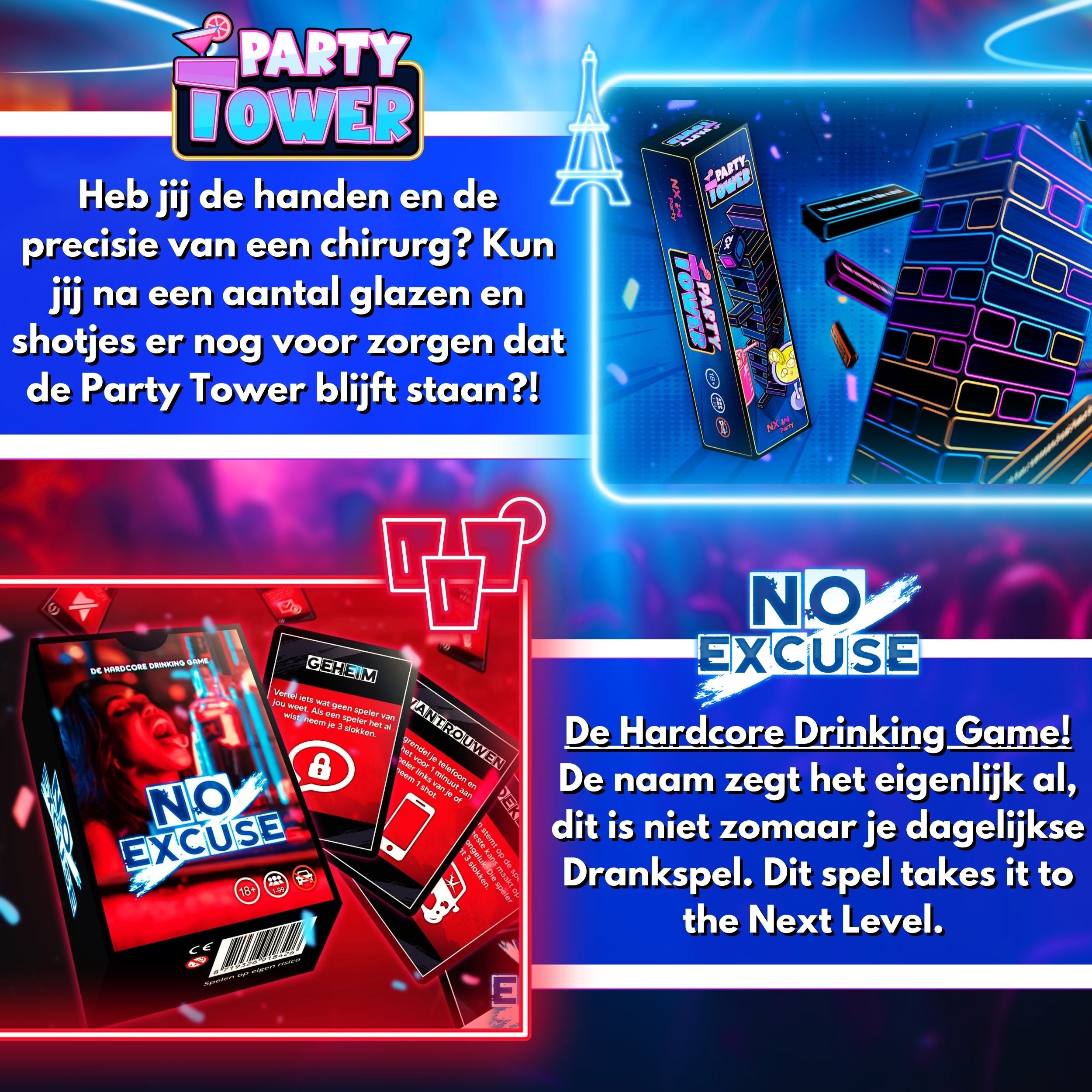 NX Party® Duo ~ No Excuse + Party tower